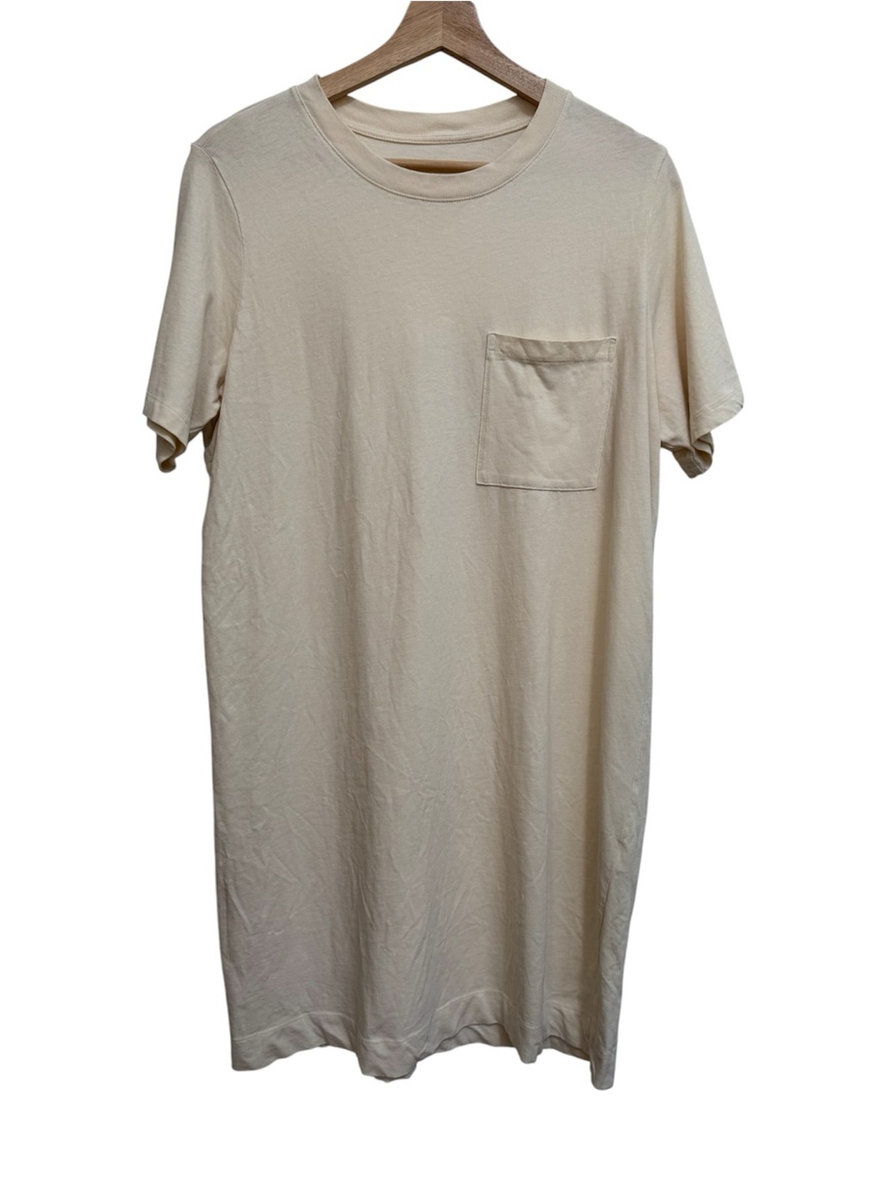 Everlane The Organic Cotton Weekend Tee Shirt Dress Women’s Large Cream Travel